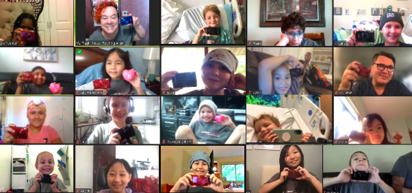 grid of students in a virtual classroom setting