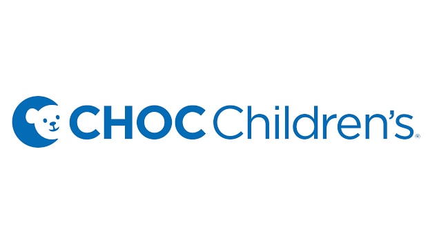 CHOC Children's hospital logo with a cute teddy bear in a circle that resembles a C